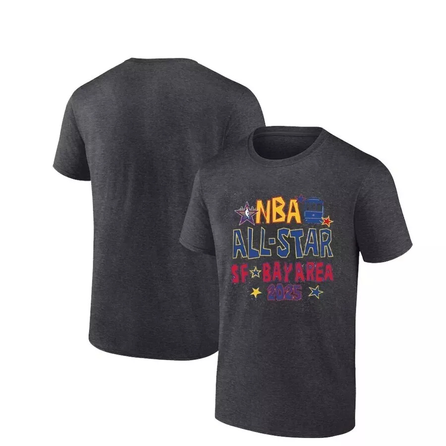 Men 2025 NBA all Star grey T Shirt->nba t-shirts->Sports Accessory